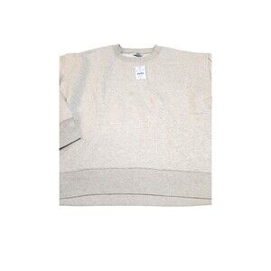 NWT J.Crew Women's Size Medium Heather Oatmeal Fleece Crewneck Sweatshirt NWT